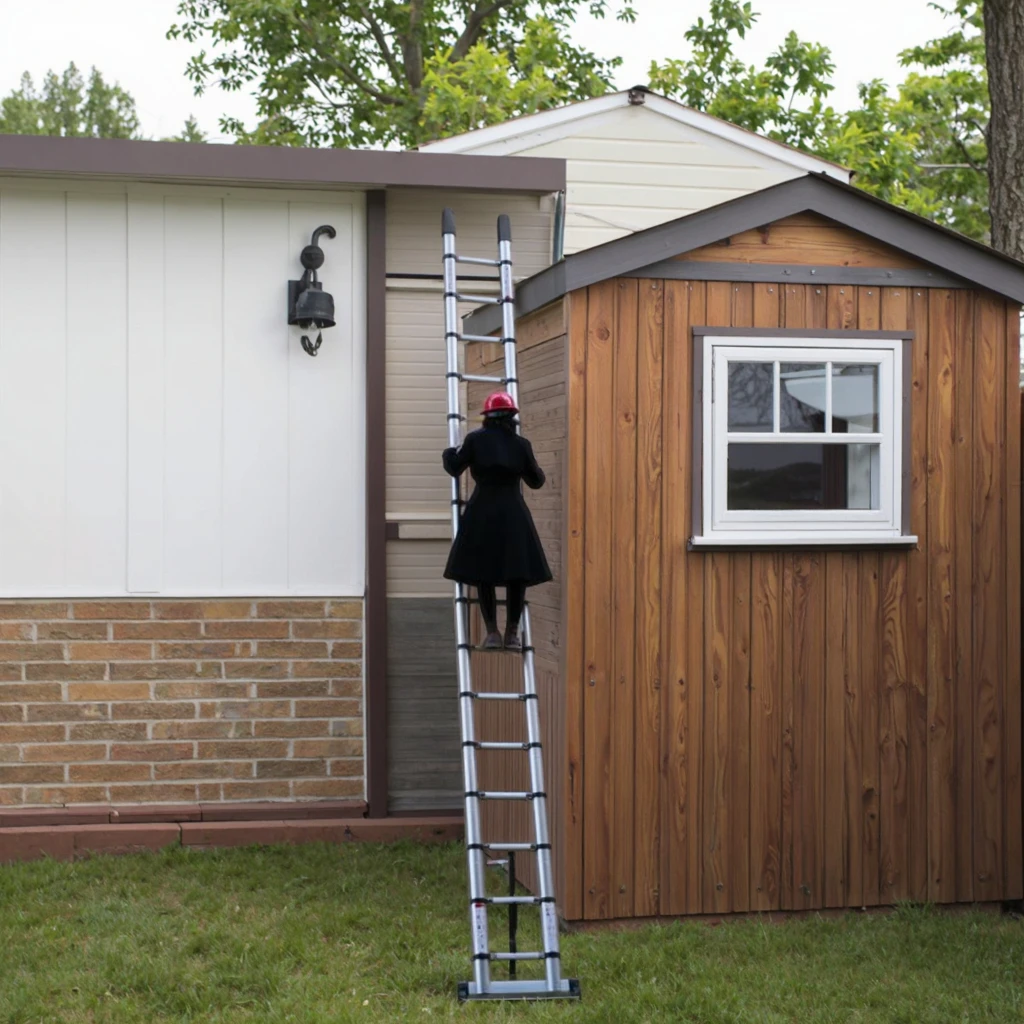 China Supplier Factory 15.8ft  4.8m Multi-Purpose Telescopic Collapsible Ladder for RV or Outdoor Work Heavy Duty 150kg