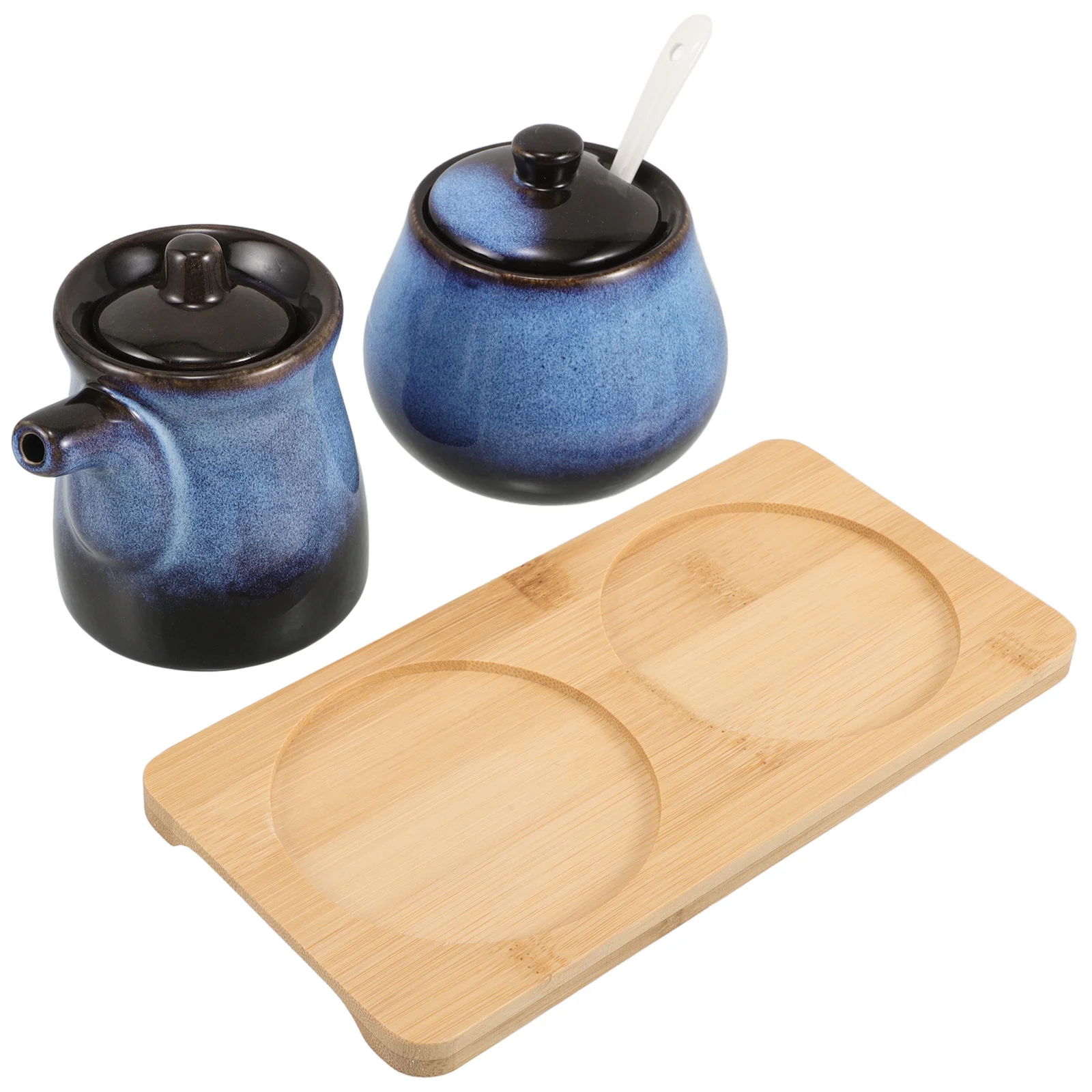 

1Set Elegant Japanese Ceramic Condiment Jar Soy Sauce Bottle Sushi Preparation Heatresistant Airtight Spice