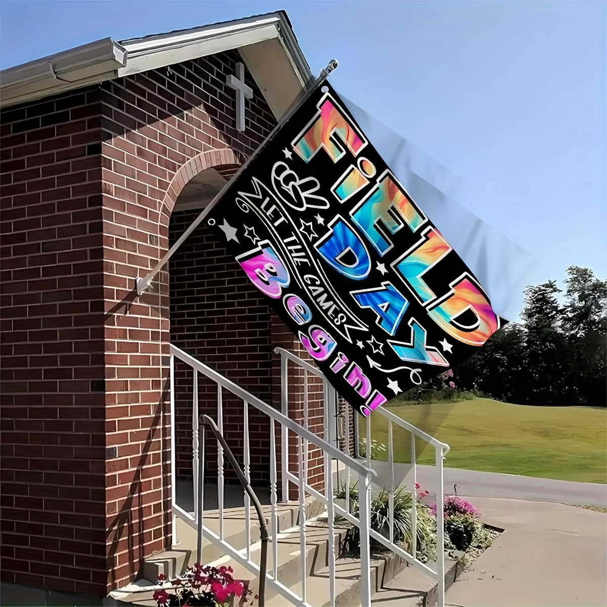 Field Day Flag Tie-Dye Print 3x5ft 4x6ft for Indoor Outdoor Use Easy to Hang