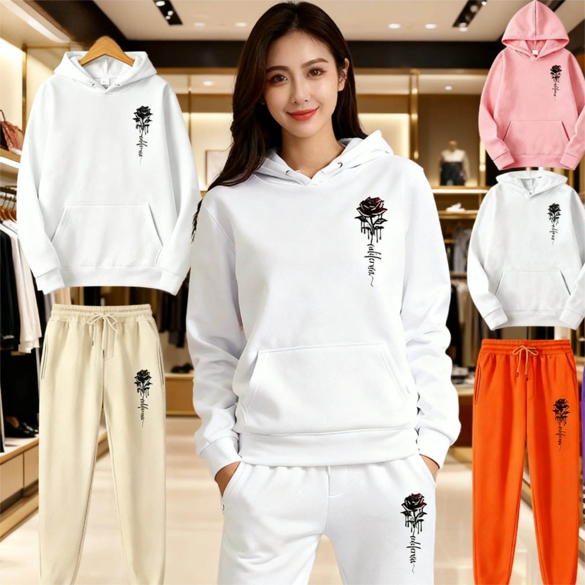 

New custom brand logo men and women casual hoodie pure color hooded street personality sweatshirt custom gift