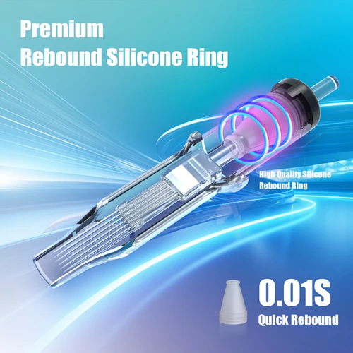 Imagen 2 del producto 20/50 Uds agujas de cartucho de tatuaje transparente RL RS M1 CM agujas de cartucho esterilizadas desechables para máquina de tatuaje suministro de pluma