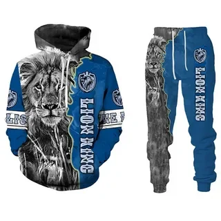 3D Animal Wolf Print Hoodies sets Sweatshirts Pants Sets Casual Men\'s Clothing Oversize Hoody Spring And Autumn Men Tracksuit