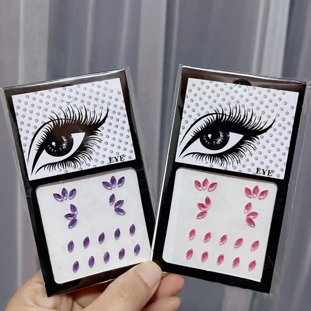 Tattoo Sticker Glitter Diamond Makeup Eyeliner Eyeshadow Face Rhinestone Sticker Jewelry Eyes Makeup Crystal Rhinestones Sticker