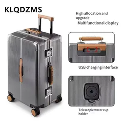 KLQDZMS-Valise roulante pour hommes et femmes, boîte d'embarquement, valise à roulettes PC, boîte à mot de passe, roue universelle, bagages, 20 po, 24 po, 26 po, 28 po