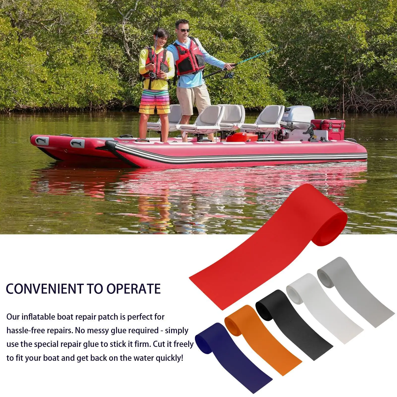 

5cm*5m PVC Patch Inflatable Boats Special Repair Patch Tool Kayak Hole Broken Waterproof Repair Patches for Canoe Boats