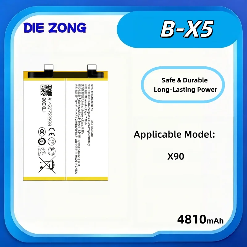 B-X5Suitable for VIVO X90 Mobile Phone Battery Long Battery Life Large Capacity Electric Board 4810mAh Safe and Durable in Stock