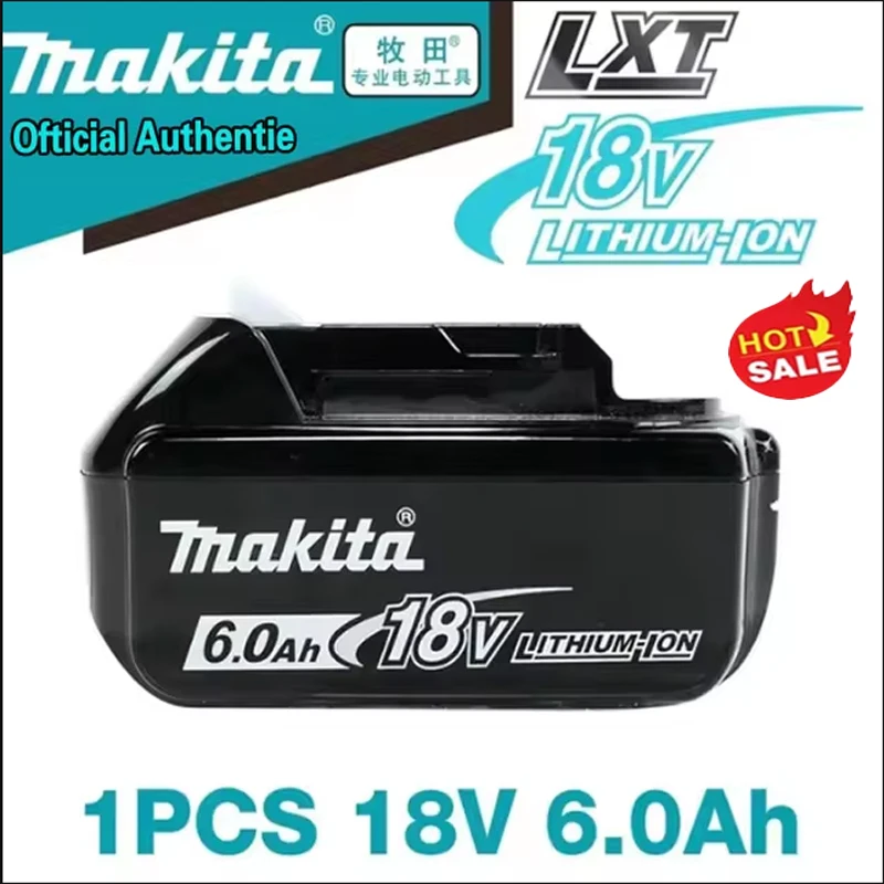 Bateria Recarregável Makita, Bateria LED de iões de lítio substituível, 6.0 Ah, 18V, LXT, BL1860B, BL1860BL18, 100% Novo