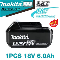 100% New original Makita rechargeable power tool battery, replaceable LED lithium-ion battery, 6.0 Ah 18V LXT BL1860B BL1860BL18