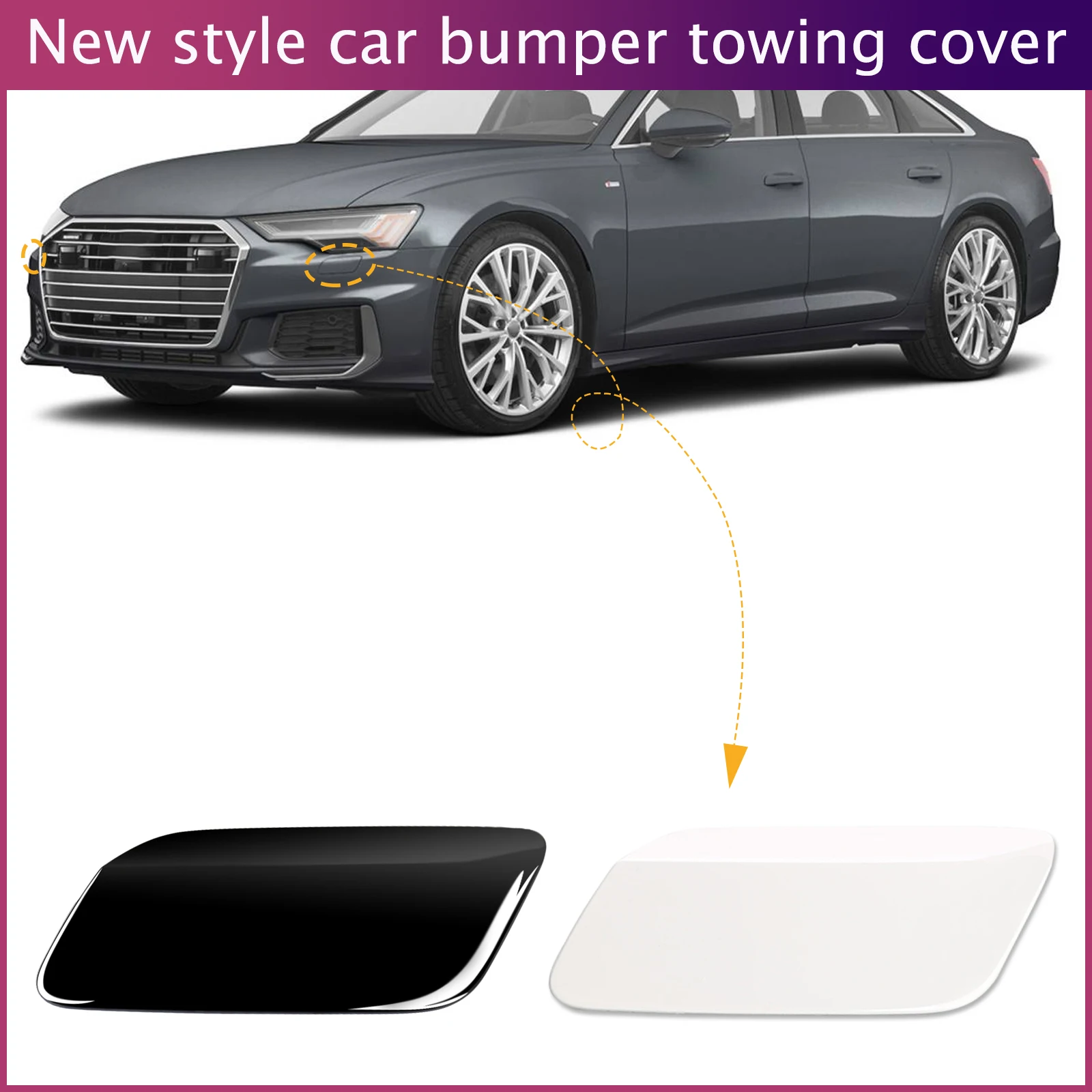 

Front Bumper Headlight Headlamp Washer Jet Spray Nozzle Cover Cap For Audi A6 2019-2021 4K0955275 4K0955276 Left Right