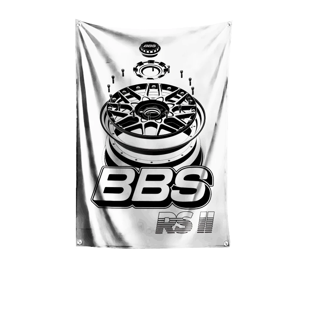 3x5 Ft BBS Sport Flag Racing Car Flag poliestere stampa digitale Banner per Garage Wall Out Door decorazione con occhielli in ottone