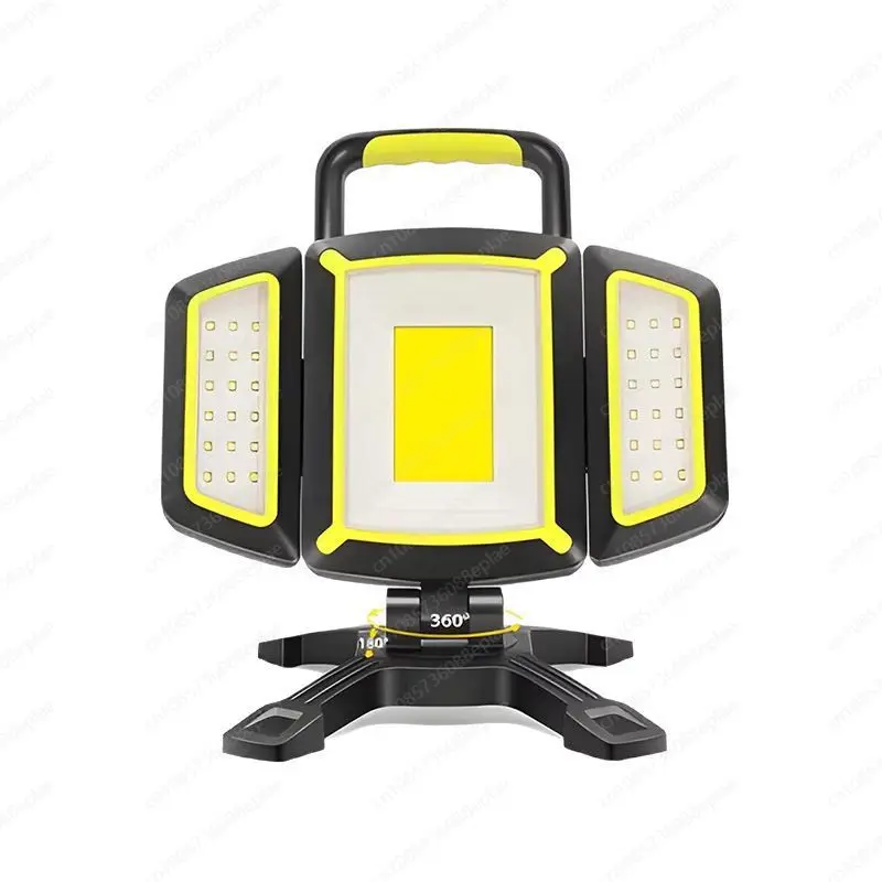 Three head 3000mm foldable charging adjustable work light portable cordless LED floodlight camping repair work light