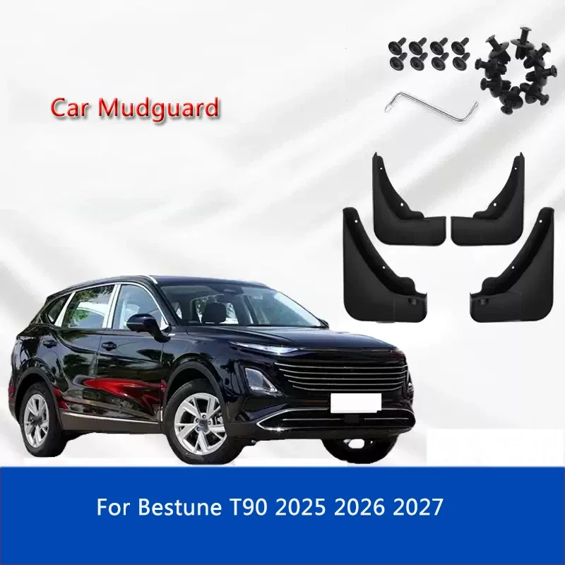 4PCS ABS Car Fender Mud Flaps Auto Splash Guard Anti-dirt Wear-resistant Body Protect Accessory For Bestune T90 2025 2026 2027