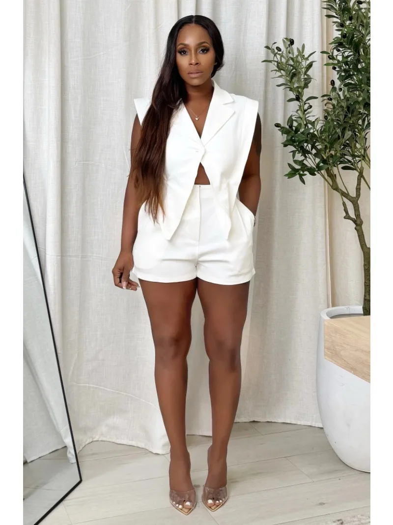 Customized Women's clothing 2025 autumn temperament elegant suit collar long sleeved ruffle edge pants short one-piece clothes f
