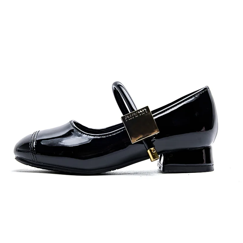 Princess Party Dress Shoes for Kids Classic  Versatile Stylish Girls' High Heels Children's Patent Leather Shoes with Soft Soles