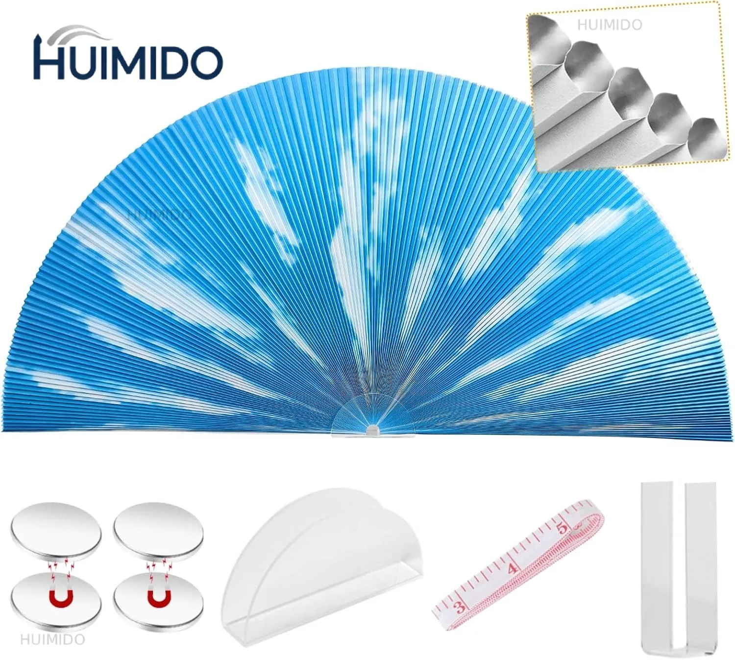 Custom-made Sunroad Cordless Blackout Honeycomb Cellular Fabric Blinds  No Drill Easy Install Unfolding Pleated Half Moon Shades