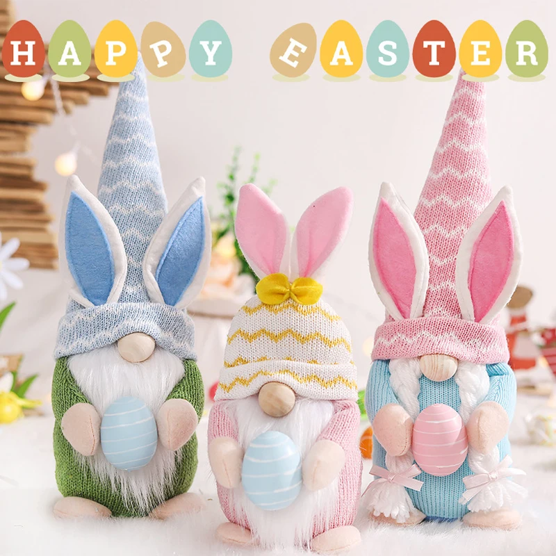 2025 Easter Gnome Faceless Rabbit Doll Spring Easter Party Home Table Decoration Kids Gift Favors Bunny Egg Ornament