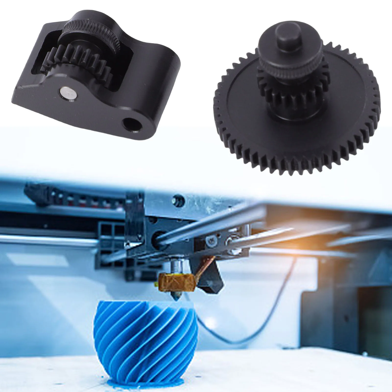 

Hardened Steel Dual Gear Extruder Kit Anti-Slip POM Handle Replacement for Elegoo Centauri/Centauri Carbon 3D Printer