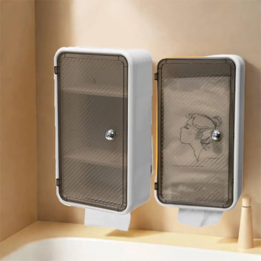 

Пластиковая коробка для хранения косметики, настенная коробка для бумажных полотенец большой емкости, пылезащитная, водонепроницаемая, выдвижная, коробка для салфеток, кухня