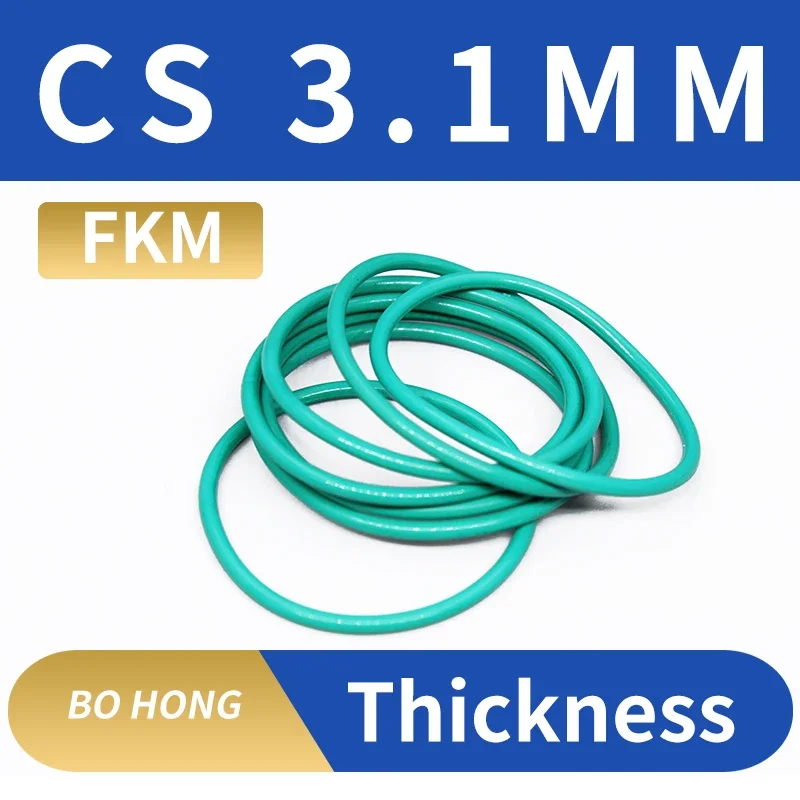 Thickness CS3.1mm Green FKM Fluorine Rubber O-rings Seals Gasket Washer Temperature Resistant Wear-resistant Oring