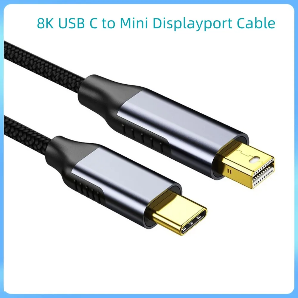 8K USB C to Mini Displayport Cable Adapter for MacBook Air Pro Type C to Mini DP Display Port Thunderbolt Video