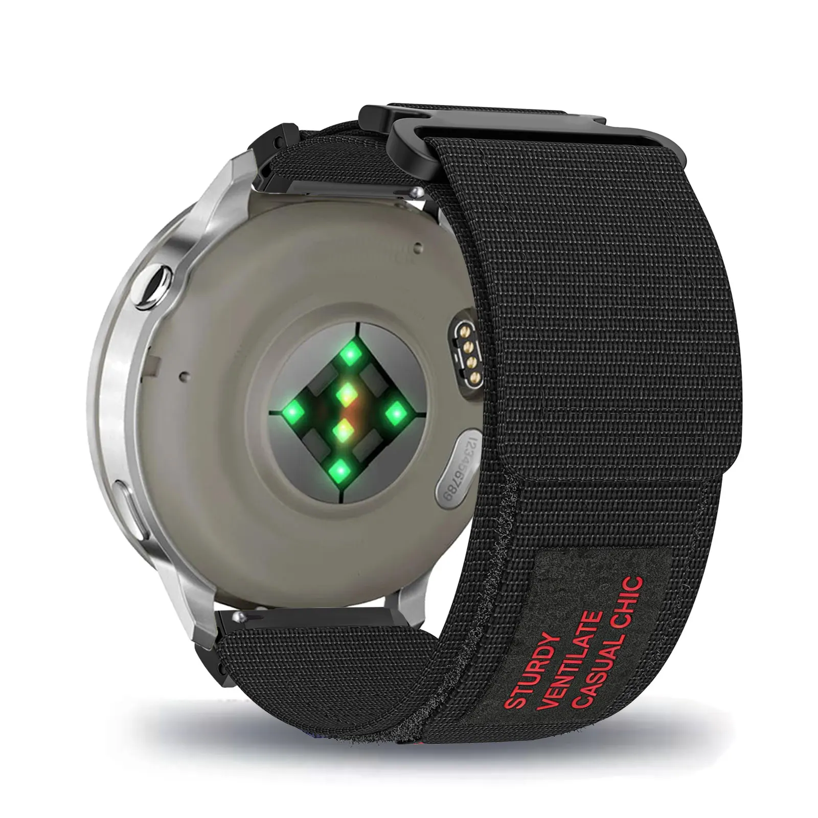 Nylon-Klettverschlussbänder für Garmin Venu 4 45mm/Venu 3/Venu 2/Vivoactive 4, Forerunner 570 47mm/255/255 Music/265/265 Music Armband