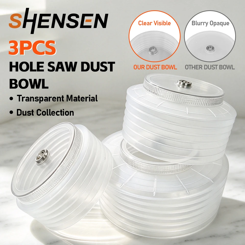 3Pcs 125/160/200mm Drilling Dust Cover for Hole Saw, Ceiling Dust Collector, Dust Shield for Wood and Gypsum Board Drilling