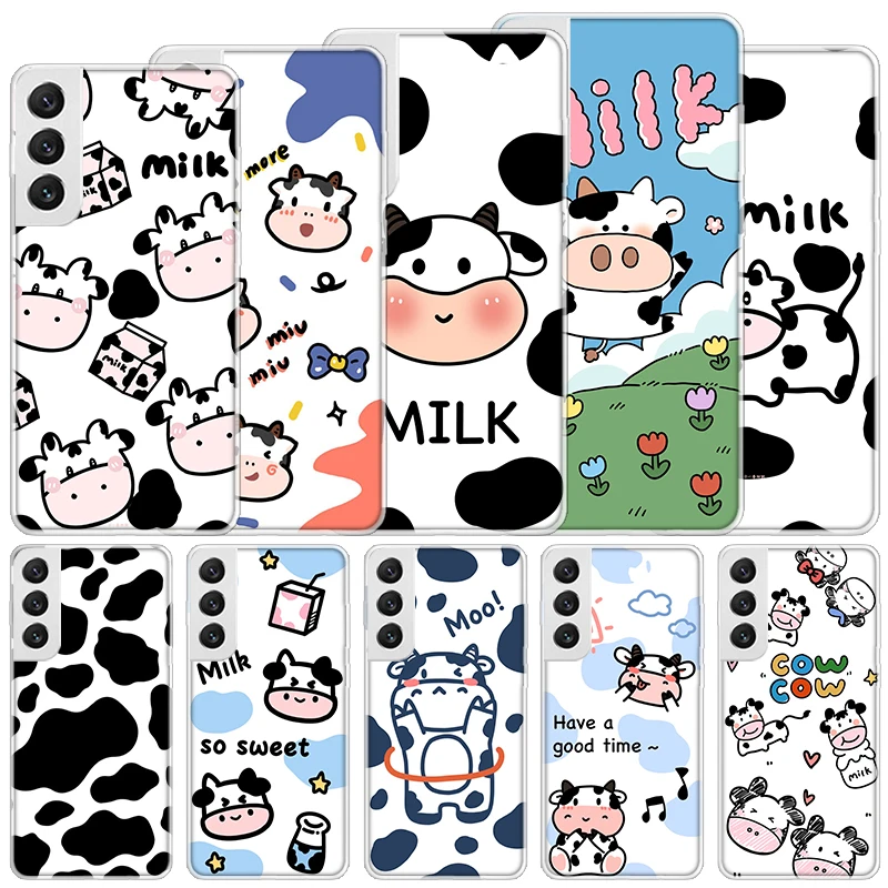 Dairy Cattle Cow Speckle Cute Soft Case For Samsung Galaxy S24 S23 S22 S21 Ultra S20 FE S10 Plus Phone Cover S9 S8 + S10E Funda