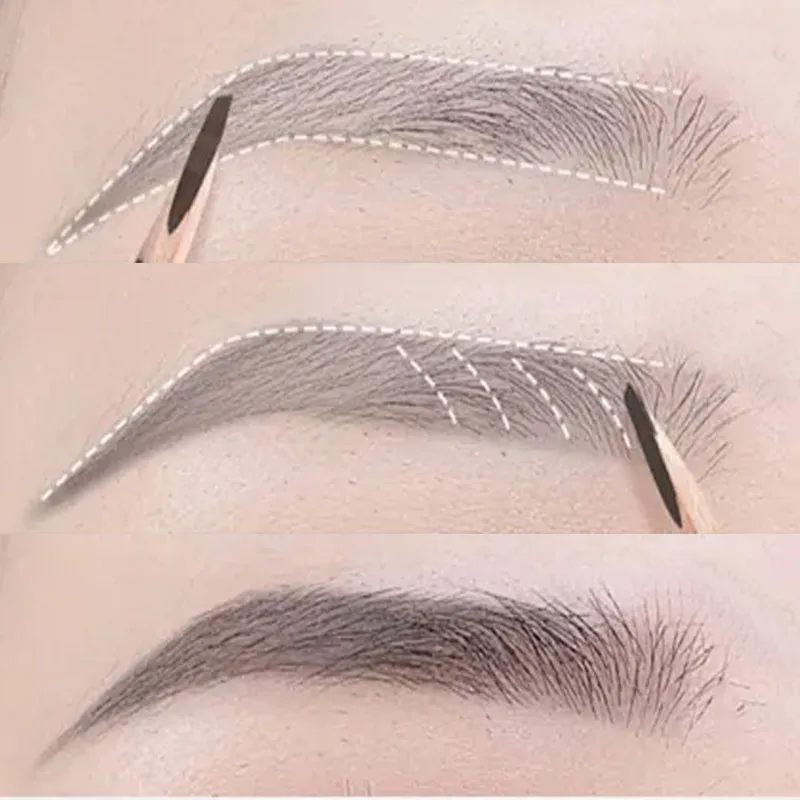 Natural Eyebrow Pencil Waterproof Non-smudge Long Lasting Microblading Wood Black Gray Eyeliner Eyebrow Enhancers Tint Cosmetics