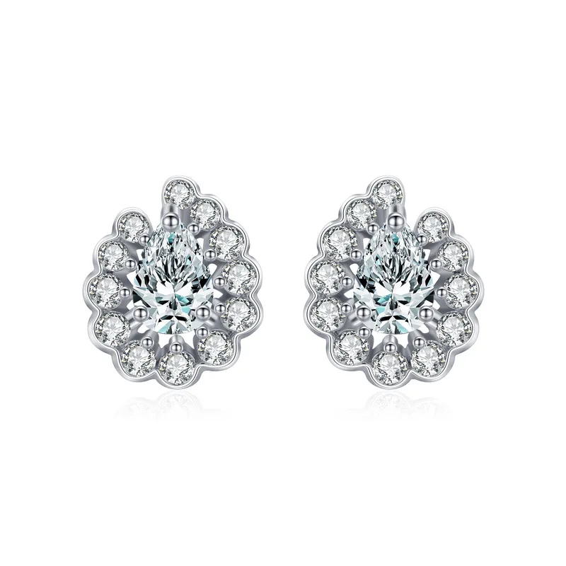 

Fine Jewelry Sterling Silver Cz Zircon Aretes 925 Branded Jewellery Earings for Girls