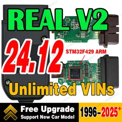 Best 1996-2024+ Real V2 VagCom Diagnostic Tool Update Online With Unlimited VINS Vag Com HEX Usb Interface V24.7 Coding Function