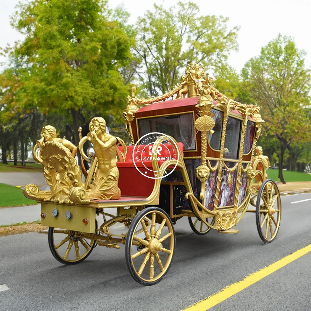 Special Transportation Red Wedding Horse Carriage Carriage Royal Horse Drawn Wagon Horse
