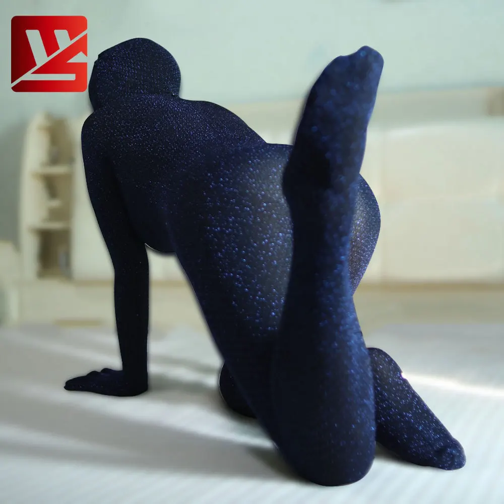 Women Tights Sexy One-Piece Finge Jumpsuit Zipper Open Crotch Bodysuit See Through Tights Bodystocking Zentai Conjoined Leotard