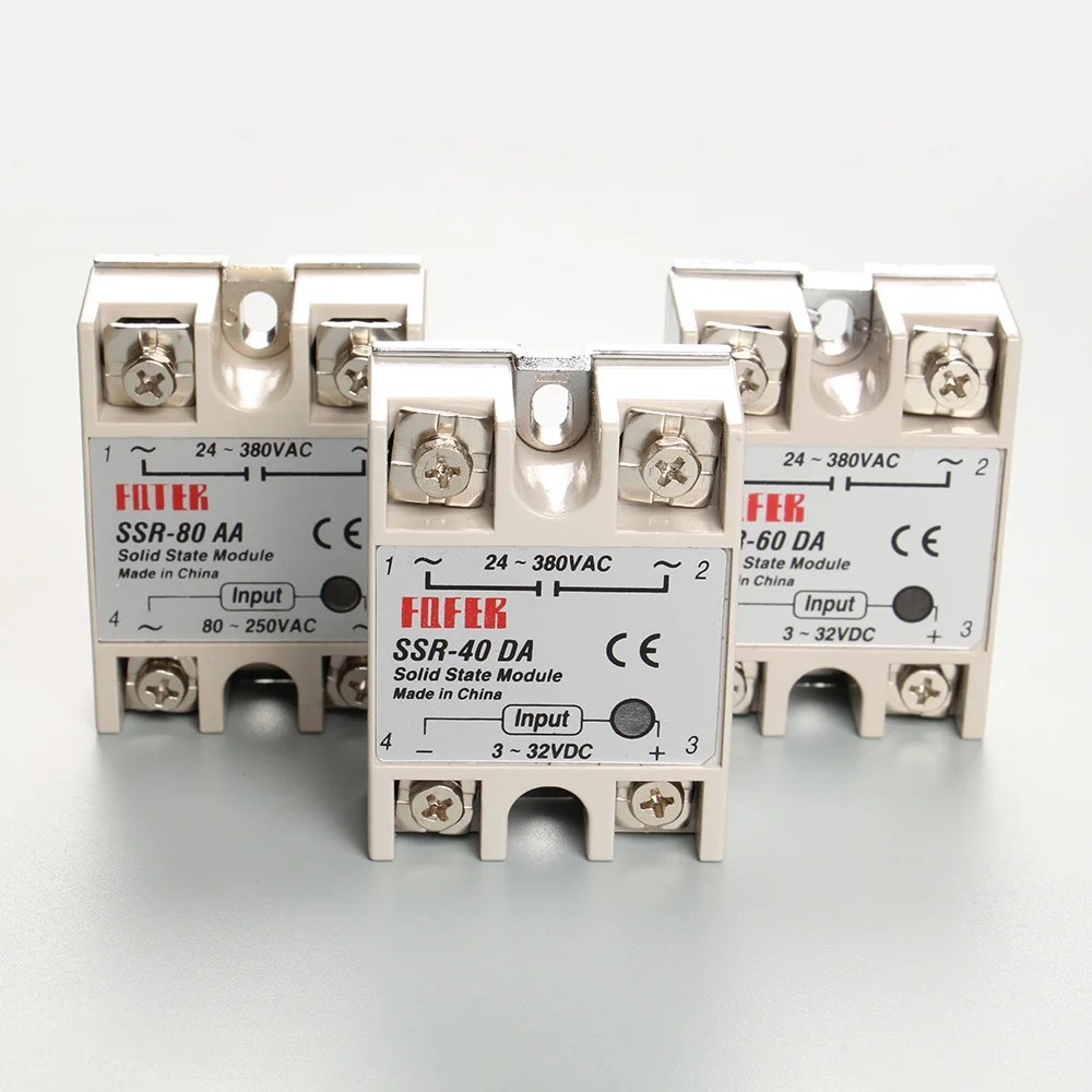 DA AA Solid State Relay Module SSR 10A 25A 40A 60A 80A 100A Terminal Control SSR-25DA SSR-40DA SSR-40AA SSR-60DA SSR-80AA