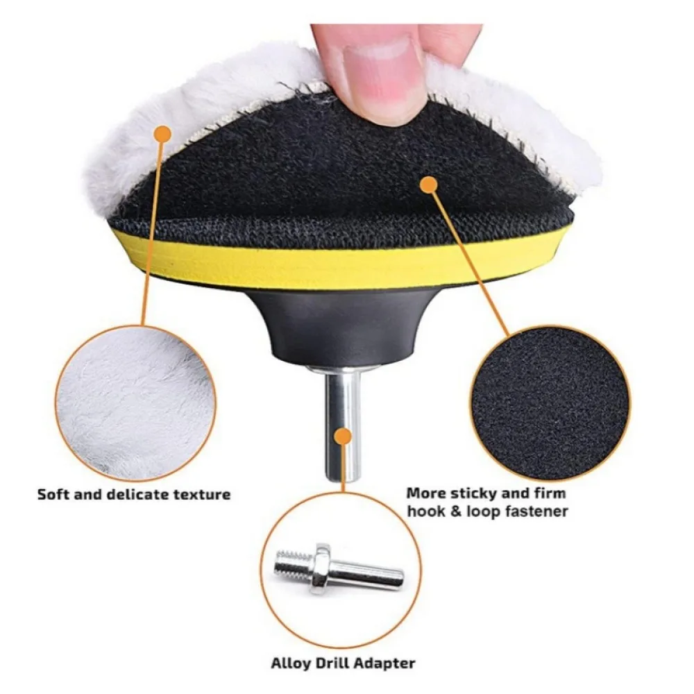 For Runge Car Polisher Buffer Pad Synthetic Wool Polishing Disc Self Adhesive Automotive Detailing Waxing Supplies