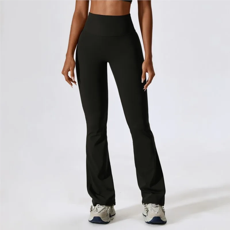 Women Workout Micro-Flare Leggings Yoga Pants High Waist Wide Leg Pants Gym Fitness Sports Flared Pant Latin Dance Trousers
