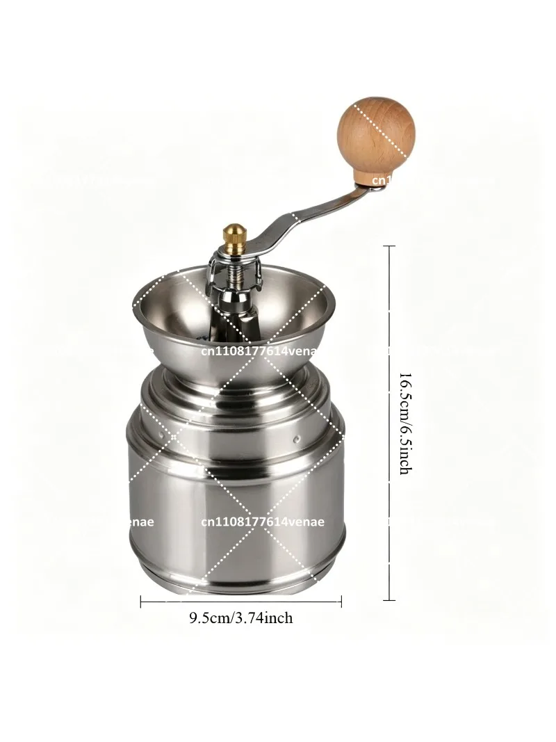 Stainless Steel Manual Coffee Grinder Hand Crank Spice Mill Portable Coffee Bean Grinder for Home Brewing Travel