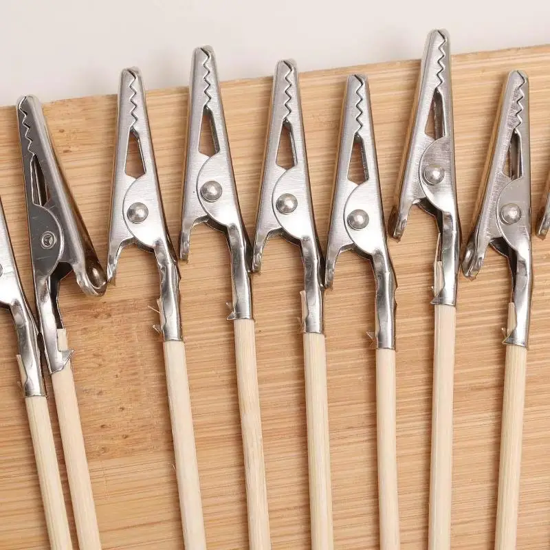 50Pcs Wood And Metal Detachable Painting Stand Alligator Clamp DIY Craft Model Painting Tools Crocodile Clip
