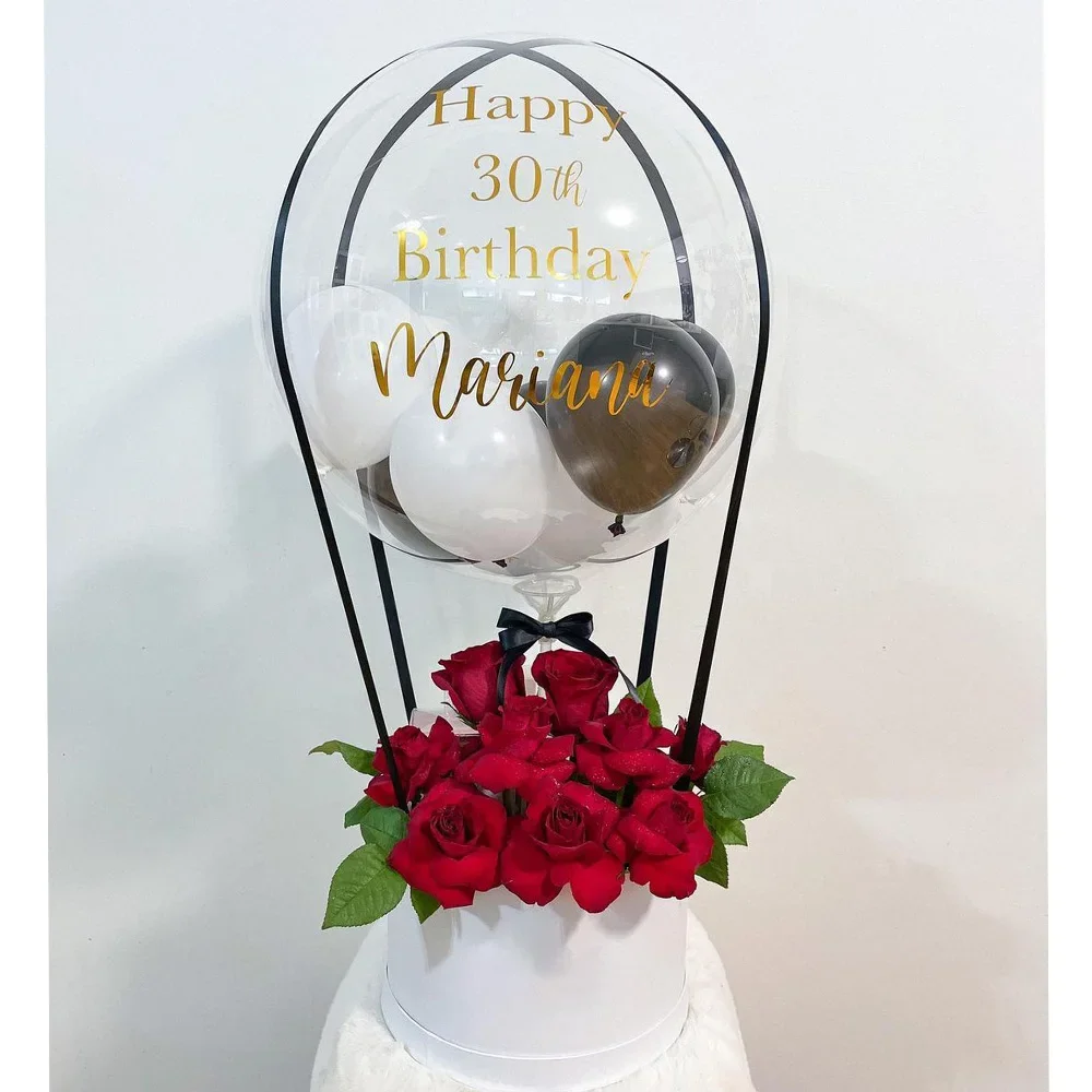 

Photo Boy Girl Hot Air Bouquet Unique Ideas Party Decor Gift Hamper Balloon Box Butler 1st Baby Shower Happy Decor Kids Supplies