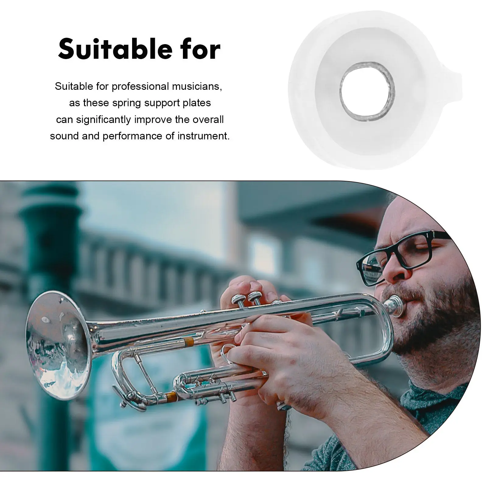 6Pcs Trumpet Valve Spring Gaskets Washers for Trumpet Repair Improved Performance Sound Quality Plastic Metal Spring Support