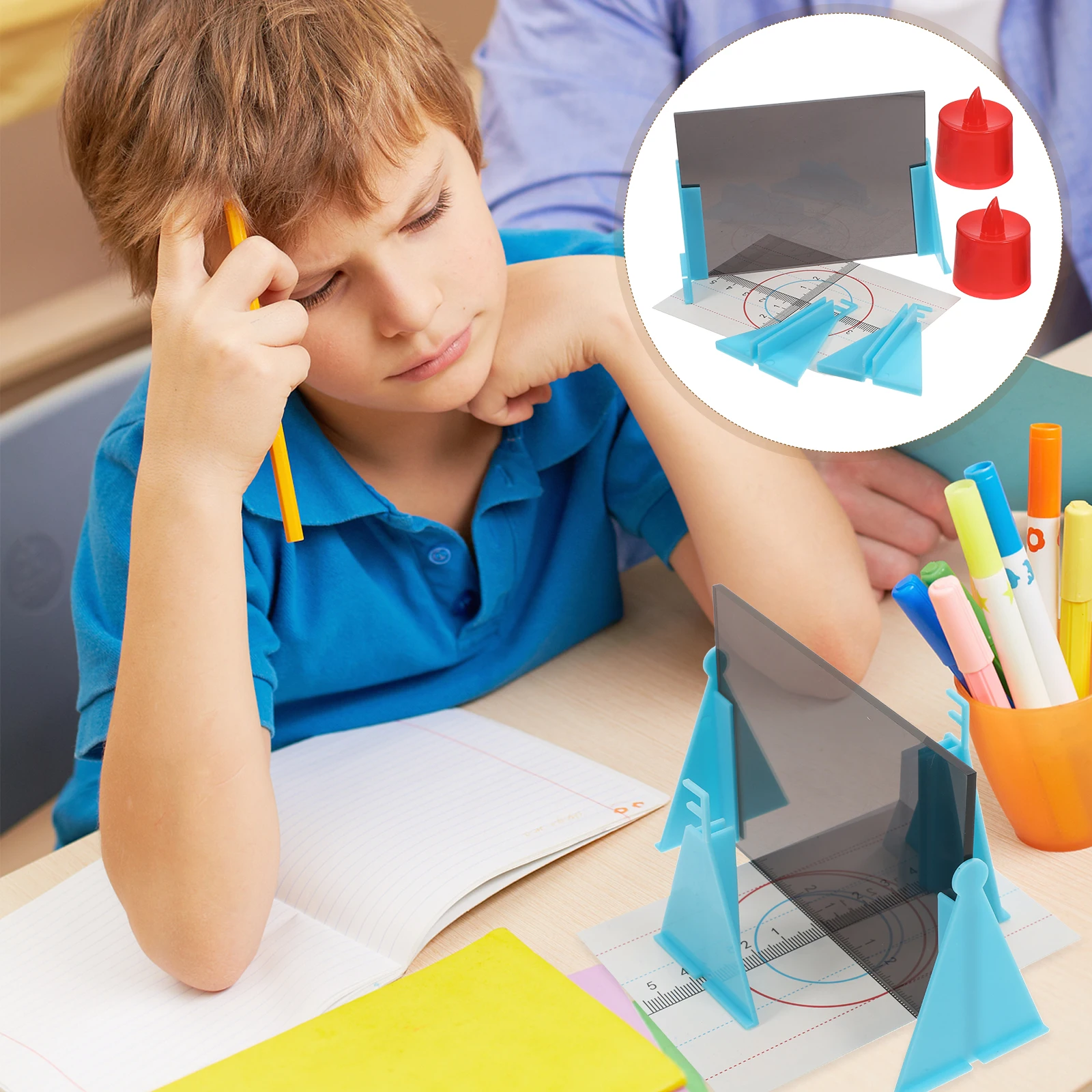 Plane Mirror Experimenter Physics Tools Optics Learning Set White Plastic Reflection Kit Teaching Aid Classroom Equipment