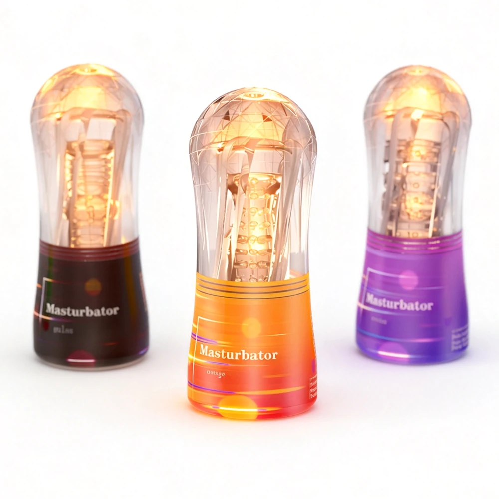 Male Masturbator Cup Soft Silicone Pussy Transparent Vagina Adult Goods Endurance Exercise Vacuum Pocket Sex Toy for Men