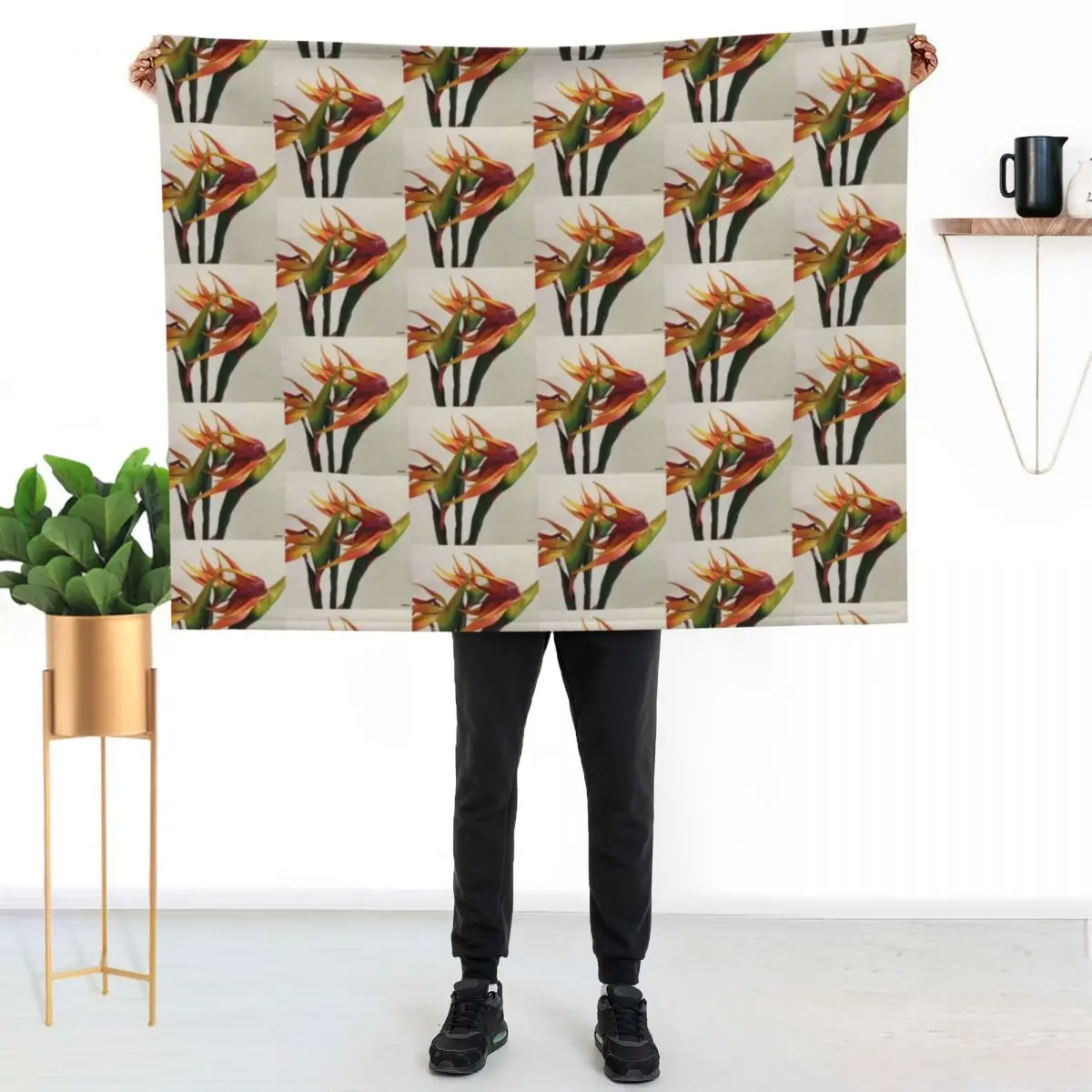 bird of paradise Throw Blanket couch cozy soft plush fuzzy picnic outdoor blanket