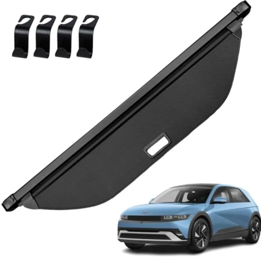 

Retractable Cargo Cover Ioniq 5 2025-2022 with 4PCS Headrest Hooks, Trunk Cover Luggage Security Shade Cover Shielding Shade An