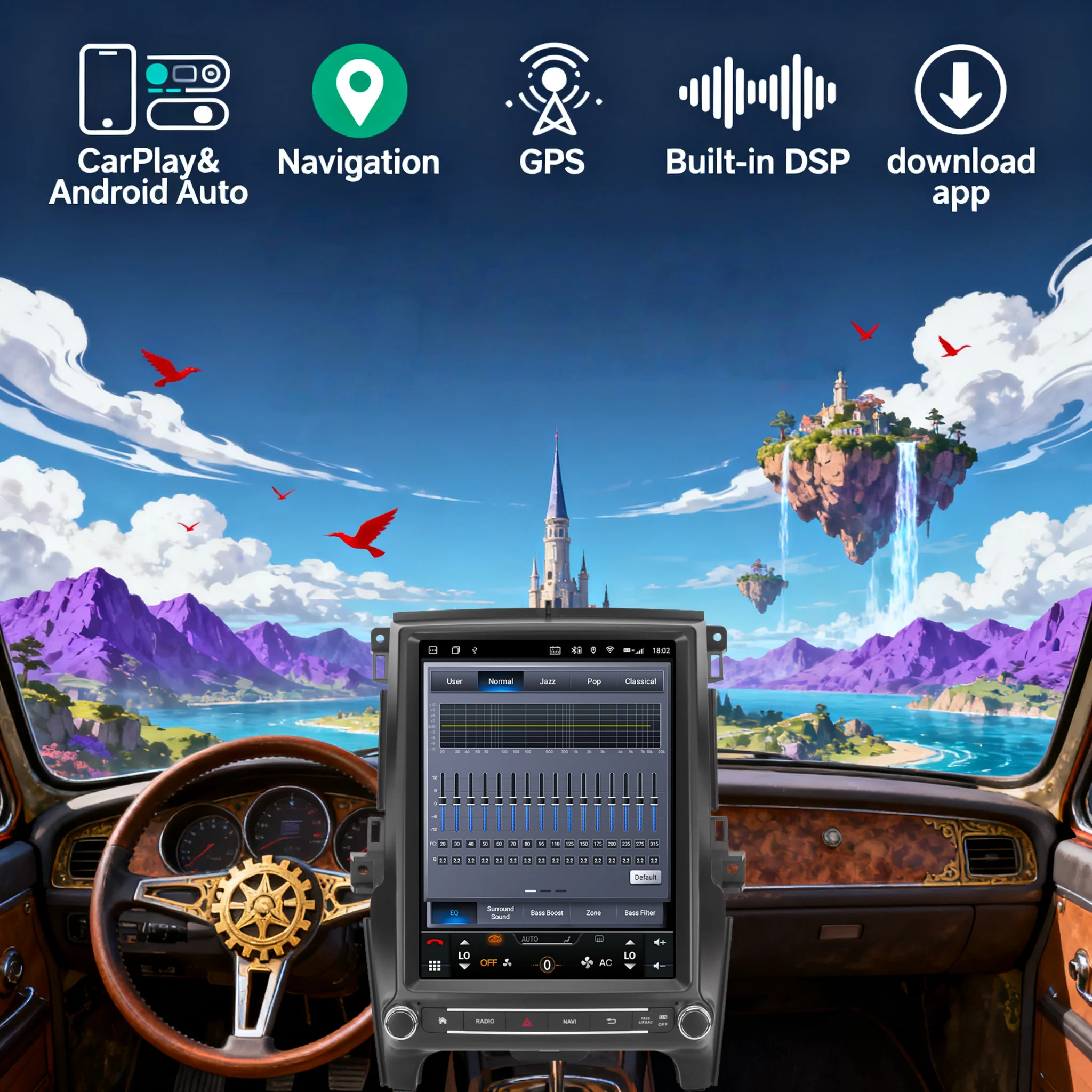 12.1inch Android14 Wireless Carplay Car radio For Ford Everest Ranger 2016-2021 Multimedia Player Stereo Auto GPS Navigation