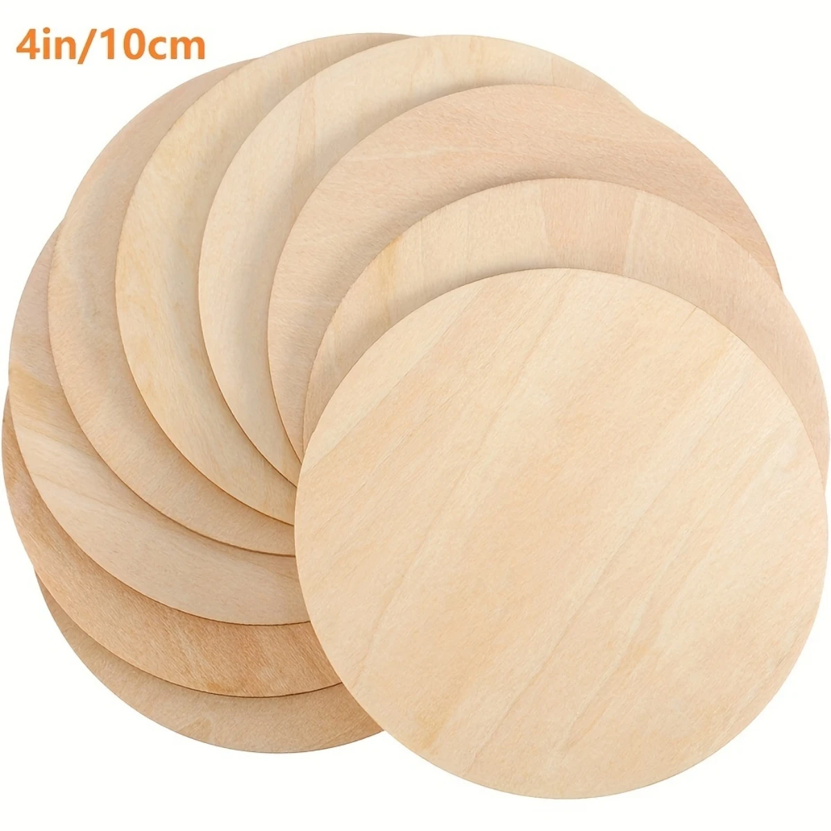 10Pcs round wooden 4x4 in(10x 10 cm) suitable for DIY decorative blank wooden coasters crafts wall decoration puzzle tiles