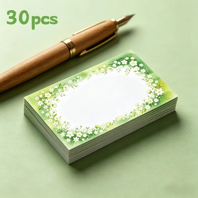 60pcs Fresh Watercolor Flower Message Cards, Suitable for Greeting Cards, Thank-you Cards, and Gift Giving