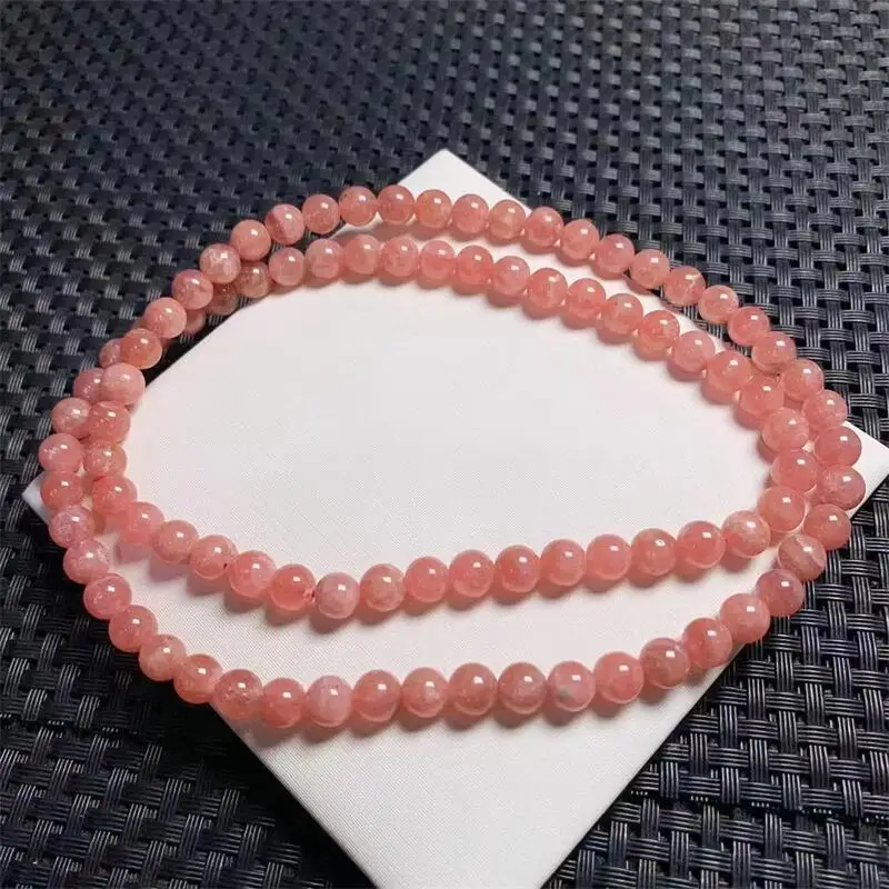 6.5MM Natural Red Lace jJade Triple Circle Bracelet Round Bead Women Beautiful Crystal Energy Healing Fashion Jewelry