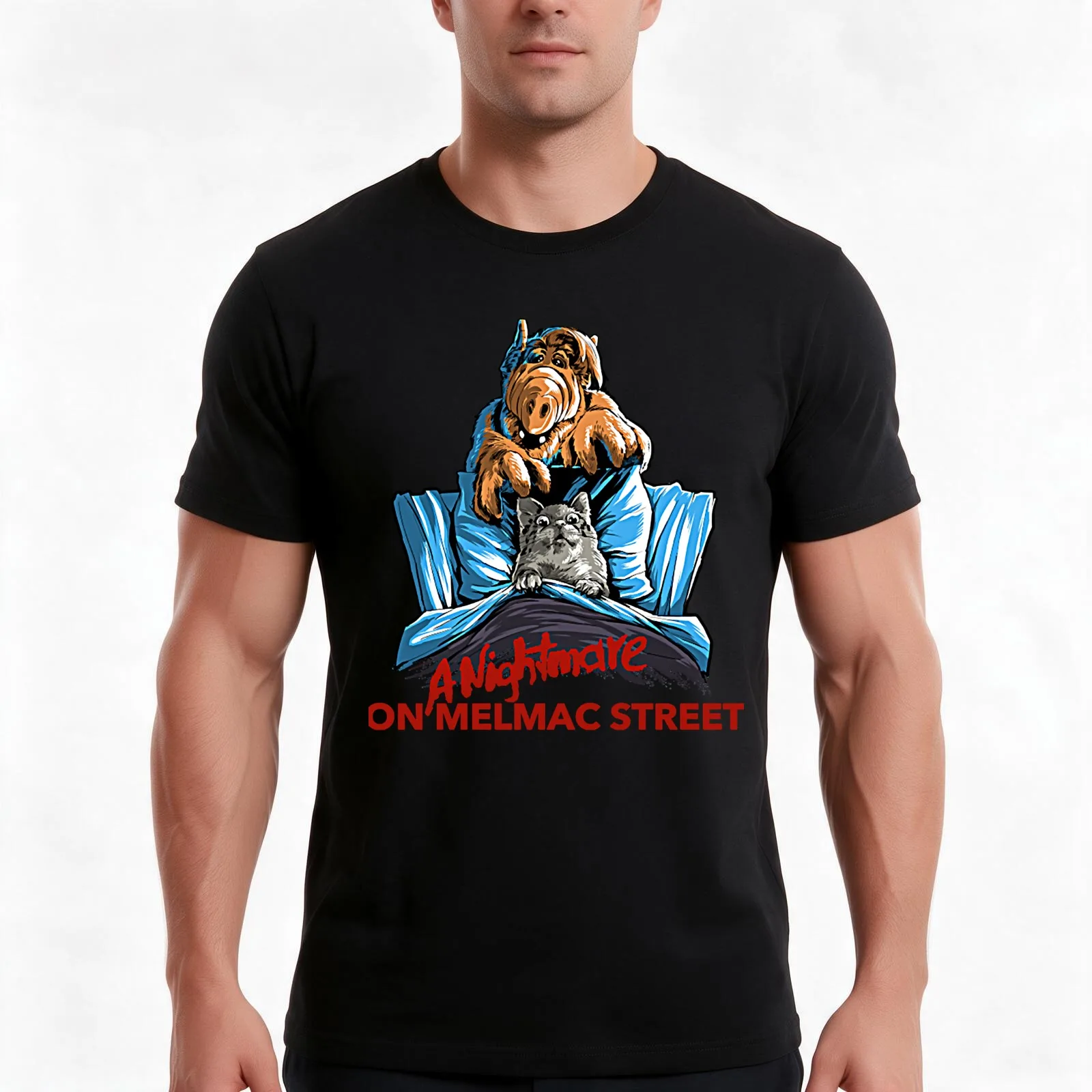 Gifts For Men Nightmare On Melmac StreetCool Graphic Gift T-Shirt Summer Casual Cotton Tee Oversized Streetwear Tops