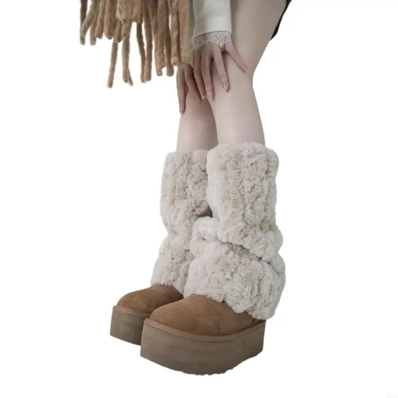 

Y1AC Women Faux Furs Leg Warmer Party Costumes Warm Fuzzy Leg Warmer Boot Cuffs Cover