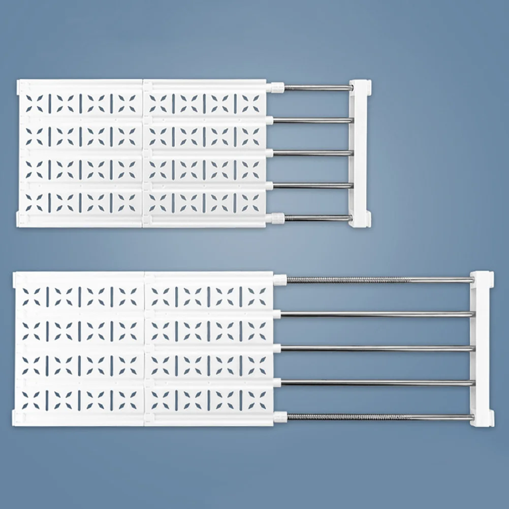 رف قابل للسحب، أنبوب فولاذي بلاستيكي، خزانة ملابس قابلة للتعديل، مقسم تخزين لخزانة الملابس، خزانة المنزل باللون الأبيض #6
